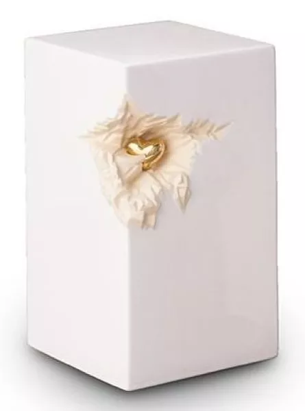 Keramikurne Block Herz, versch. Farben und Größen